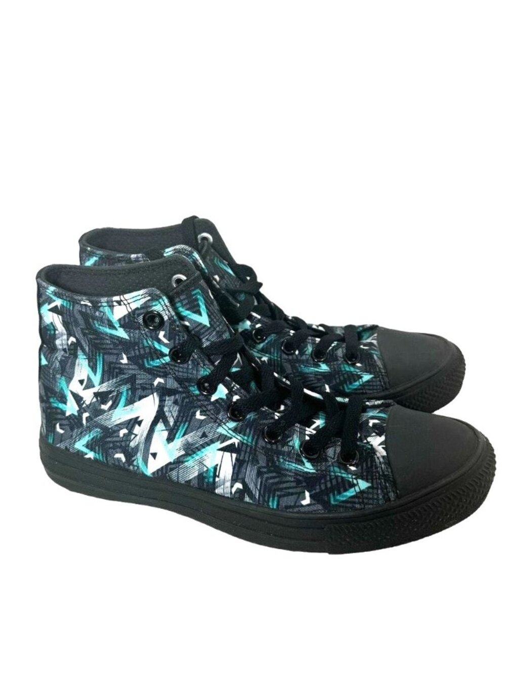 RAAD Aqua Pattern High Top Sneakers Graffiti Retro 6.5M 8W Athletic Shoe Skater